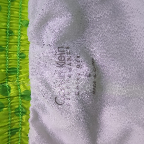 Calvin Klein Performance Quick Dry Neon Green Athletic Shorts - Picture 3 of 4